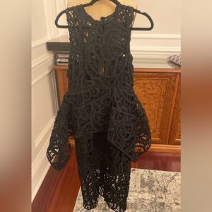 thurley black Lace crochet dress